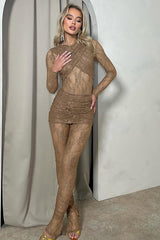 Private Location Wrapped Lace Jumpsuit