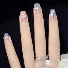 Aesthetic Spring Daisy Square Acrylic Long Nails With Daisies