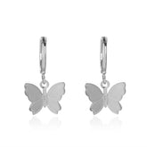 Silver Fluttering Butterfly Earrings and Necklace Set