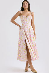 Clarabelle Pink Meadow Print Cotton Sundress