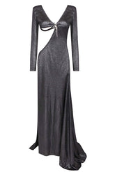 Cut Out Backless Gown