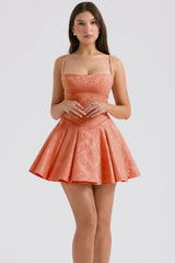 Rosalinda Pink Jacquard Bow Mini Skirt