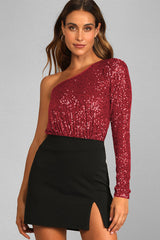 Mikah One Shoulder Long Sleeve Top