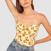 Cream Citrus Crop Top