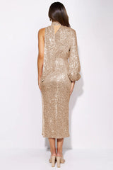 One-Shoulder Slit Bodycon Dress