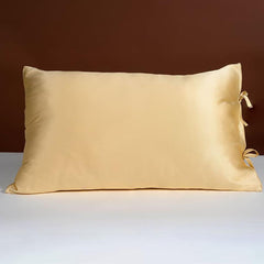 25 Momme Silk Pillowcase with Bow Ties - Gold