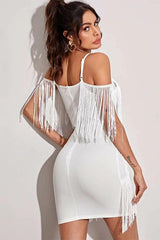 Pora Mini Halter Dress with Tassels