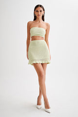 Always Say Goodbye Crochet Mini Skirt Set