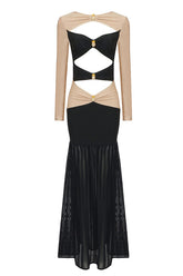 Pineapple-Embellished Cut-Out Maxi Dress