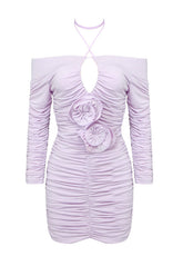 Ruffled Off Shoulder Mini Dress