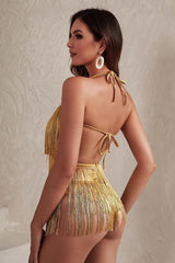Halter Fringe Romper