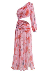 Emily Printed One Shoulder Dress