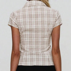 City Chic Plaid Blouse