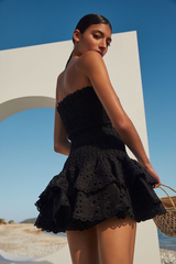 inostorâ„?Designed embroidered strapless A-line skirt