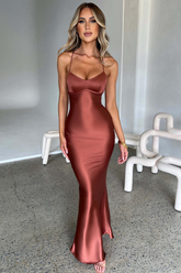 inostorâ„?Sexy Halter Satin Dress