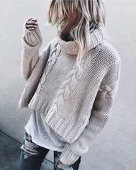 Sweet Elegant Solid Solid Color Half A Turtleneck Sweaters