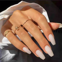 24 PCS Aesthetic Milky Nude Jelly Gel Acrylic Nail