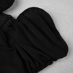 Black Signature Ruched Mini Dress