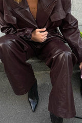 Amanda Peaked Lapel Jacket Leather Set