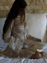 Analis Vintage Dotted Lace Corset Pleated Dress