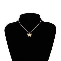 Golden Fluttering Butterfly Earrings and Necklace Set