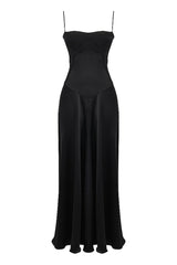 'Anabella' Black Lace Maxi Dress