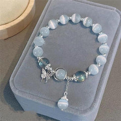 Blue Cat Eye Pearl Butterfly Bracelet