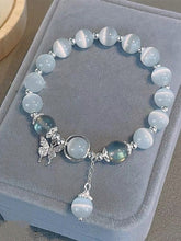 Blue Cat Eye Pearl Butterfly Bracelet