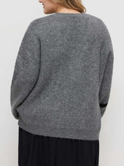 Bowknot Round Neck Oversized Knit Sweater