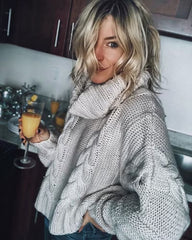 Sweet Elegant Solid Solid Color Half A Turtleneck Sweaters