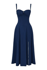 Carmen French Navy Bustier Sundress