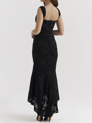 Cesca Black Floral Maxi Dress