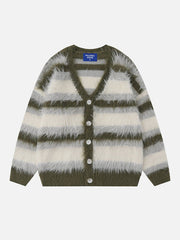 Color Block Horizontal Striped Cardigan