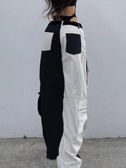 Corduroy Color Contrast Cargo Pants