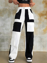 Corduroy Color Contrast Cargo Pants