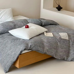 Cotton Houndstooth Jacquard Farmhouse Duvet Cover