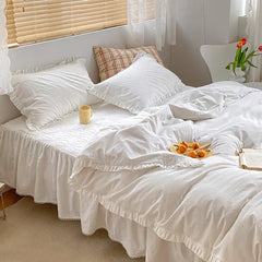 Delicate Handmade Ruffle Duvet Cover Set