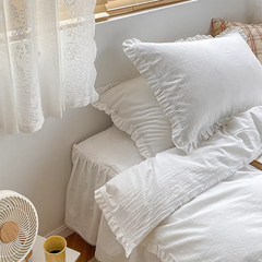 Delicate Handmade Ruffle Duvet Cover Set