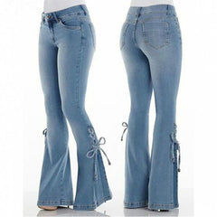 Doo-Wop Cowgirl Lace-up Strap Jeans