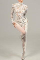 Bonnie High Neck Embroidered Lace Bodysuit
