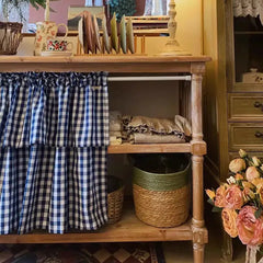 Farmhouse Gingham Cupboard Curtain