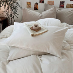 Fresh White Cotton Duvet Cover Set