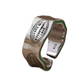 Green Stripe Letter Ring