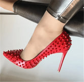 Rivet Pumps Gemstone Spike Bling Heeled Shoes
