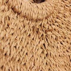 Circle Handle Straw Bag