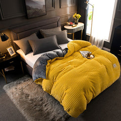 Luxury Solid Gray Yellow Velvet Duvet Cover Twin Queen King Size Quilt Cover Bedding Set 220x240 Bedspreads For Double Bed 150