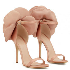 Nude Rose Ankle Strap High Heels