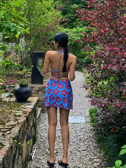 Hibiscus Floral Print 3 Piece Bikini Set