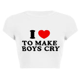 'I Love To Make Boys Cry' Crop Top