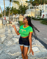 'Jamaica' V-Neck Crop Top